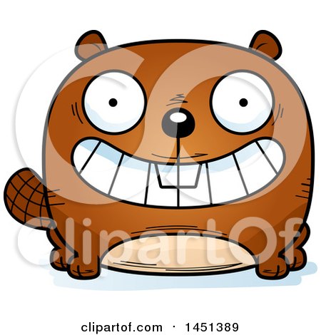 Clipart Graphic of a Cartoon Grinning Beaver Character Mascot - Royalty Free Vector Illustration by Cory Thoman