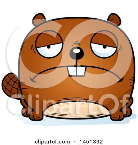 Clipart Graphic of a Cartoon Sad Beaver Character Mascot - Royalty Free Vector Illustration by Cory Thoman