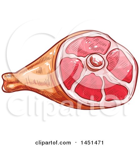 Clipart Graphic of a Sketched Ham - Royalty Free Vector Illustration by Vector Tradition SM