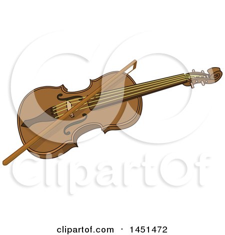 Clipart Graphic of a Bow and Violin Instrument - Royalty Free Vector Illustration by Pushkin
