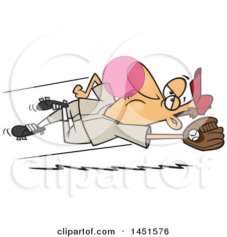 Clipart Graphic of a Cartoon White Male Baseball Player Blowing Bubble Gum and Catching a Ball During Spring Training - Royalty Free Vector Illustration by toonaday