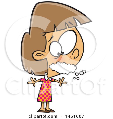 Clipart Graphic of a Cartoon White Girl Foaming at the Mouth - Royalty Free Vector Illustration by toonaday