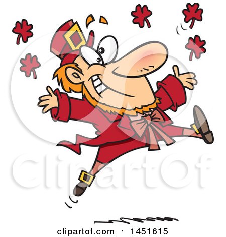 Clipart Graphic of a Cartoon Leaping Red Leprechaun - Royalty Free Vector Illustration by toonaday