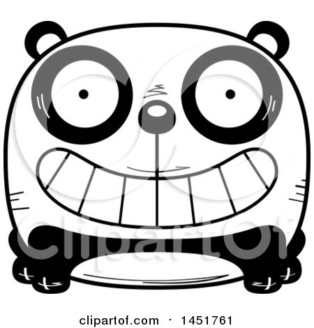 Clipart Graphic of a Cartoon Black and White Grinning Panda Character Mascot - Royalty Free Vector Illustration by Cory Thoman