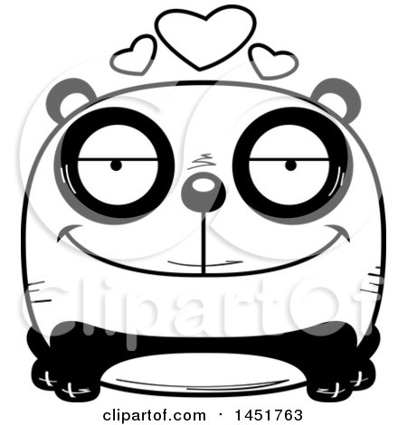 Clipart Graphic of a Cartoon Black and White Loving Panda Character Mascot - Royalty Free Vector Illustration by Cory Thoman