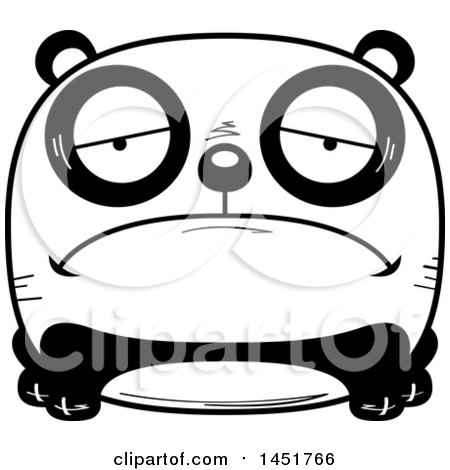 Clipart Graphic of a Cartoon Black and White Sad Panda Character Mascot - Royalty Free Vector Illustration by Cory Thoman