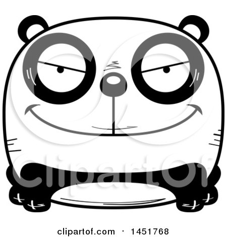 Clipart Graphic of a Cartoon Black and White Sly Panda Character Mascot - Royalty Free Vector Illustration by Cory Thoman