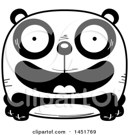 Clipart Graphic of a Cartoon Black and White Smiling Panda Character Mascot - Royalty Free Vector Illustration by Cory Thoman