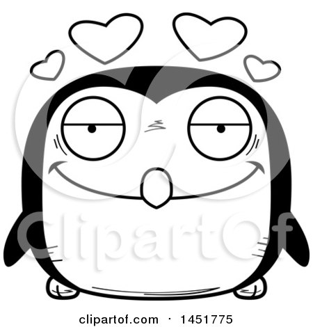 Clipart Graphic of a Cartoon Black and White Loving Penguin Bird Character Mascot - Royalty Free Vector Illustration by Cory Thoman