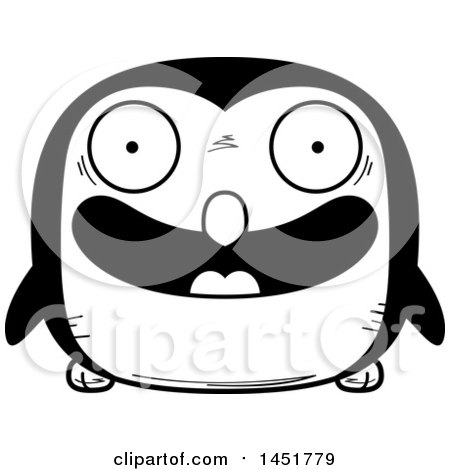 Clipart Graphic of a Cartoon Black and White Happy Penguin Bird Character Mascot - Royalty Free Vector Illustration by Cory Thoman