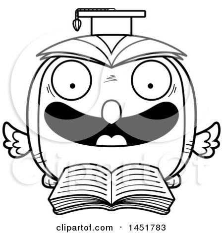 Clipart Graphic of a Cartoon Black and White Lineart ...