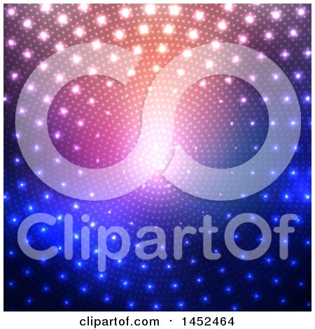 Clipart of a Disco Lights and Halftone Background - Royalty Free Vector Illustration by KJ Pargeter