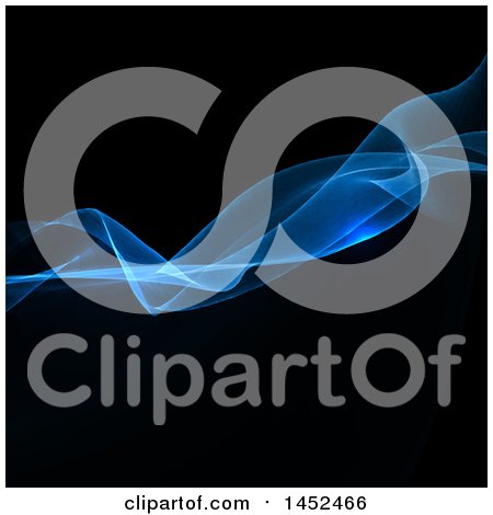 Clipart of a Blue Electric Wave on Black - Royalty Free Vector Illustration by KJ Pargeter
