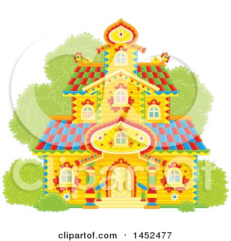 Clipart of an Ornate Tower Building - Royalty Free Vector Illustration by Alex Bannykh