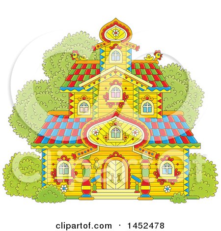 Clipart of a Cartoon Ornate Tower Building - Royalty Free Vector Illustration by Alex Bannykh