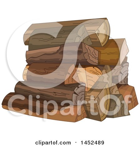 Clipart of a Pile of Split Firewood - Royalty Free Vector Illustration by Pushkin