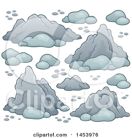 Clipart of a Background of Rocks and Stones - Royalty Free Vector Illustration by visekart