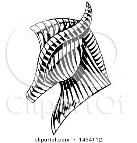 Clipart of a Black and White Sketched Horse Head - Royalty Free Vector Illustration by cidepix