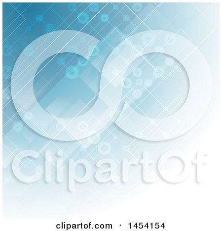 Clipart Graphic of a Blue Modern Techno Connection Background - Royalty Free Vector Illustration by KJ Pargeter