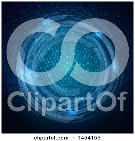 Clipart Graphic of a Circle and Blue Binary Code Background - Royalty Free Vector Illustration by KJ Pargeter