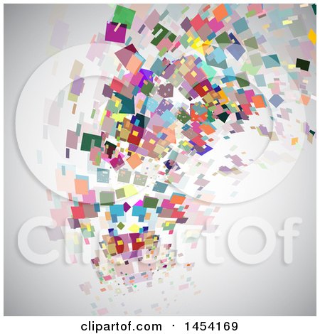 Clipart Graphic of a Background of Colorful Shards on Gray - Royalty Free Vector Illustration by KJ Pargeter