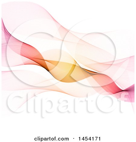 Clipart Graphic of a Background of Pink and Orange Flowing Mesh Waves - Royalty Free Vector Illustration by KJ Pargeter