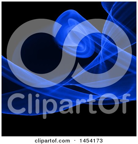Clipart Graphic of a Blue Smoke and Black Background - Royalty Free Vector Illustration by KJ Pargeter