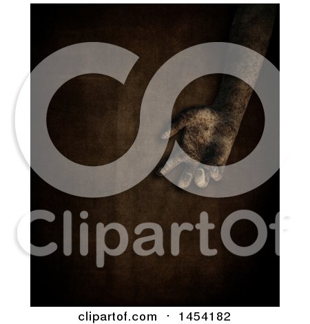 Clipart Graphic of a 3d Dirty Hand over a Dark Background - Royalty Free Illustration by KJ Pargeter