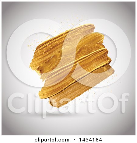 Clipart Graphic of Golden Paint Strokes on a Shaded Background - Royalty Free Vector Illustration by KJ Pargeter