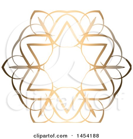 Clipart Graphic of a Fancy and Ornate Golden Design Element - Royalty Free Vector Illustration by KJ Pargeter