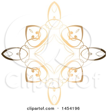 Clipart Graphic of a Fancy and Ornate Golden Design Element - Royalty Free Vector Illustration by KJ Pargeter