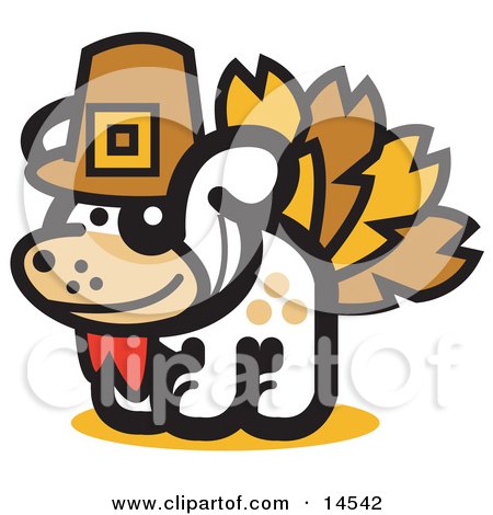 Dog Disguised as a Thanksgiving Turkey Clipart Illustration by Andy Nortnik