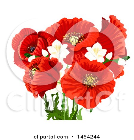 Clipart Graphic of Red Poppies - Royalty Free Vector Illustration by Vector Tradition SM