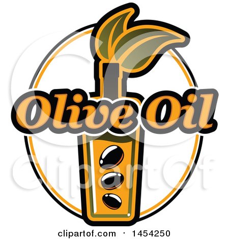 Clipart Graphic of a Black Olives and Oil Design with Text - Royalty Free Vector Illustration by Vector Tradition SM
