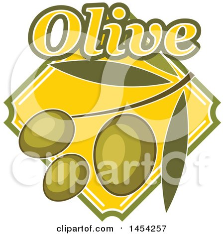 Clipart Graphic of a Green Olives Design with Text - Royalty Free Vector Illustration by Vector Tradition SM