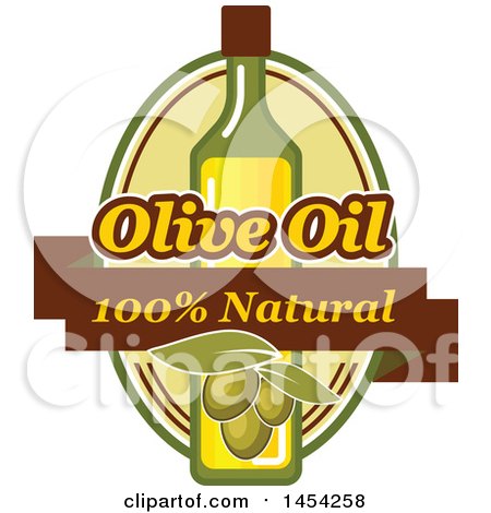 Clipart Graphic of a Green Olives and Oil Design with Text - Royalty Free Vector Illustration by Vector Tradition SM