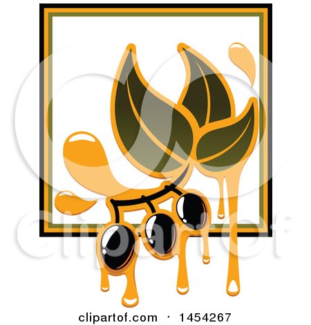 Clipart Graphic of a Black Olives and Oil Design - Royalty Free Vector Illustration by Vector Tradition SM