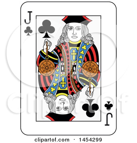 Clipart Graphic of a French Styled Jack of Clubs Playing Card Design - Royalty Free Vector Illustration by Frisko