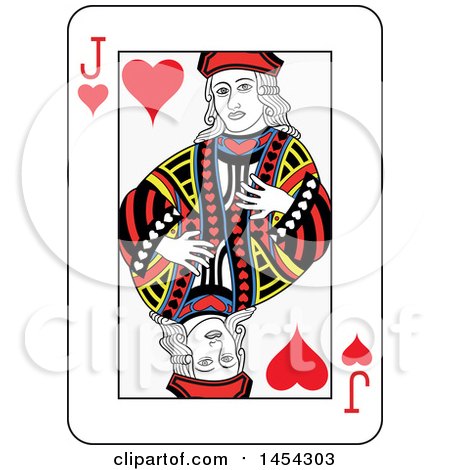 Clipart Graphic of a French Styled Jack of Hearts Playing Card Design - Royalty Free Vector Illustration by Frisko
