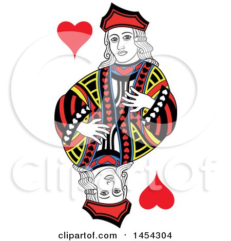 Clipart Graphic of a French Styled Jack of Hearts Design - Royalty Free Vector Illustration by Frisko