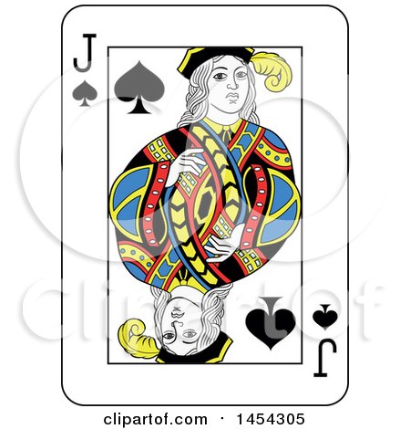 Clipart Graphic of a French Styled Jack of Spades Playing Card Design - Royalty Free Vector Illustration by Frisko