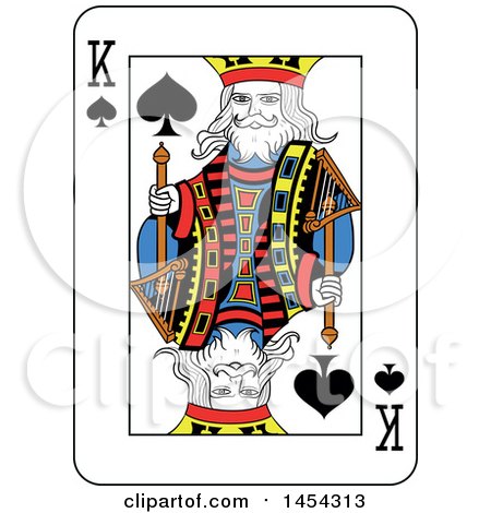 Clipart Graphic of a French Styled King of Spades Playing Card Design - Royalty Free Vector Illustration by Frisko