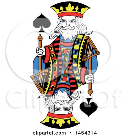 Clipart Graphic of a French Styled King of Spades Design - Royalty Free Vector Illustration by Frisko