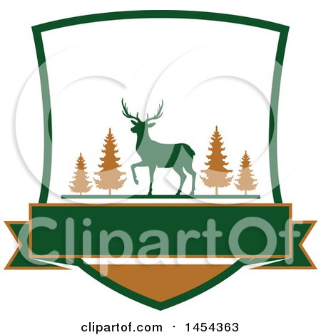 Clipart Graphic of a Deer Hunting Shield - Royalty Free Vector Illustration by Vector Tradition SM