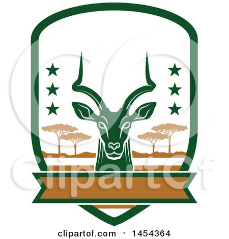 Clipart Graphic of an Impala Deer Hunting Shield - Royalty Free Vector Illustration by Vector Tradition SM