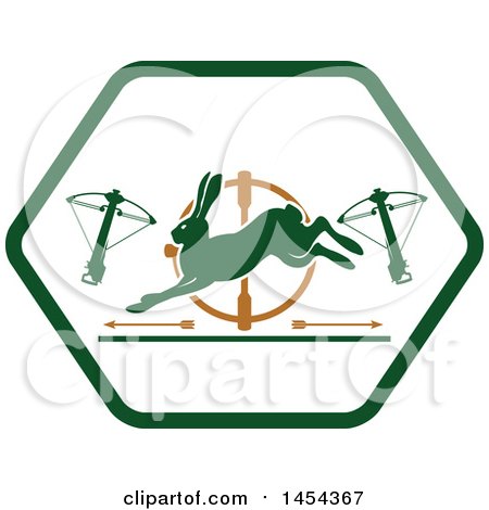 Clipart Graphic of a Crossbow and Rabbit Hunting Shield - Royalty Free Vector Illustration by Vector Tradition SM
