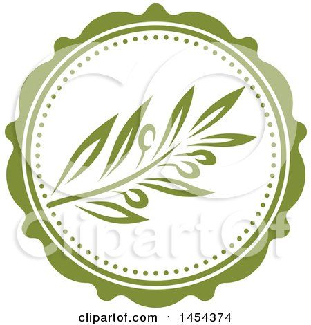 Clipart Graphic of a Green Olive Branch Label Design - Royalty Free Vector Illustration by Vector Tradition SM