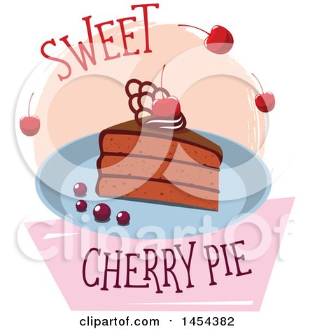 Clipart Graphic of a Sweet Cherry Pie Design - Royalty Free Vector Illustration by Vector Tradition SM