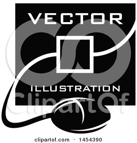 Clipart Graphic of a Black and White Computer Screen and Mouse with Vector Illustration Text - Royalty Free Vector Illustration by Vector Tradition SM