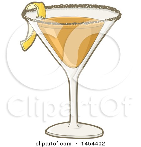 Clipart Graphic of a Sidecar Cocktail Drink - Royalty Free Vector Illustration by Any Vector